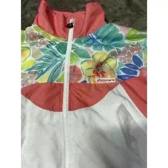 VTG Ellesse Women’s Windbreaker Jacket Pink Floral Size 1 - Picture 5 of 15